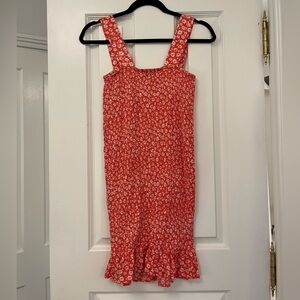 Aqua Smocked Floral Ruffle Mini Dress